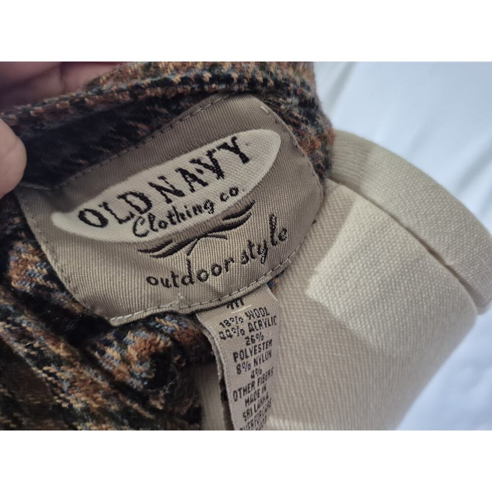 Vintage Womens Old Navy Outdoor Rust Brown Plaid Wool Blend Vest Medium 90s - Picture 6 of 6